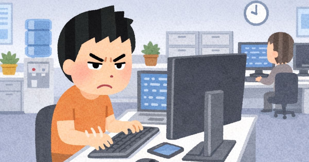 高速でコーディングする男性