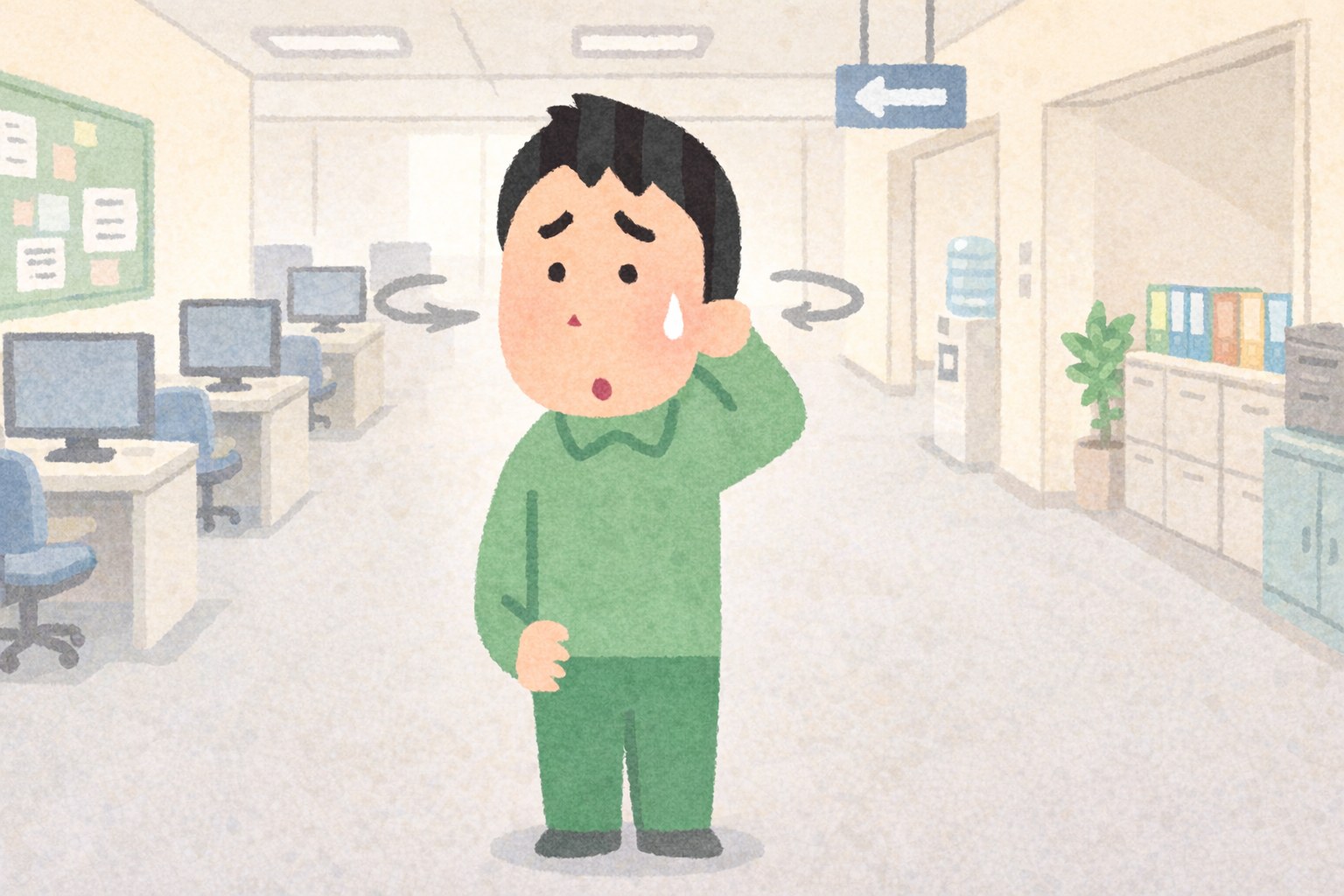 職場で迷子になる男性