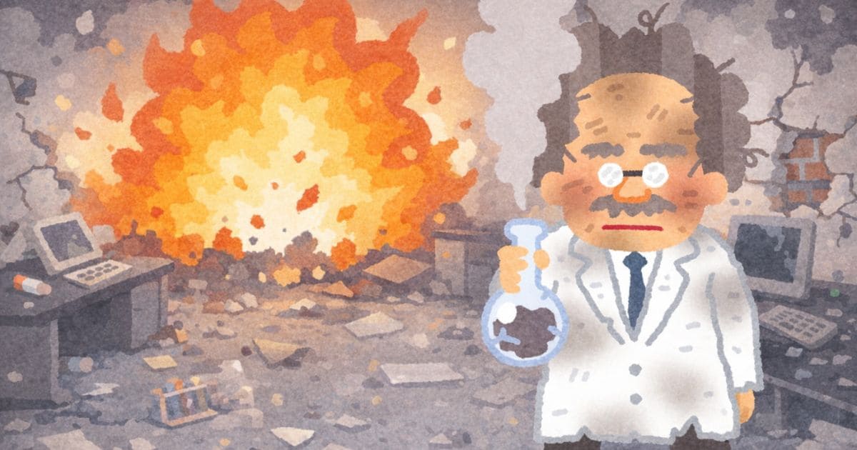 爆発で壊れた職場