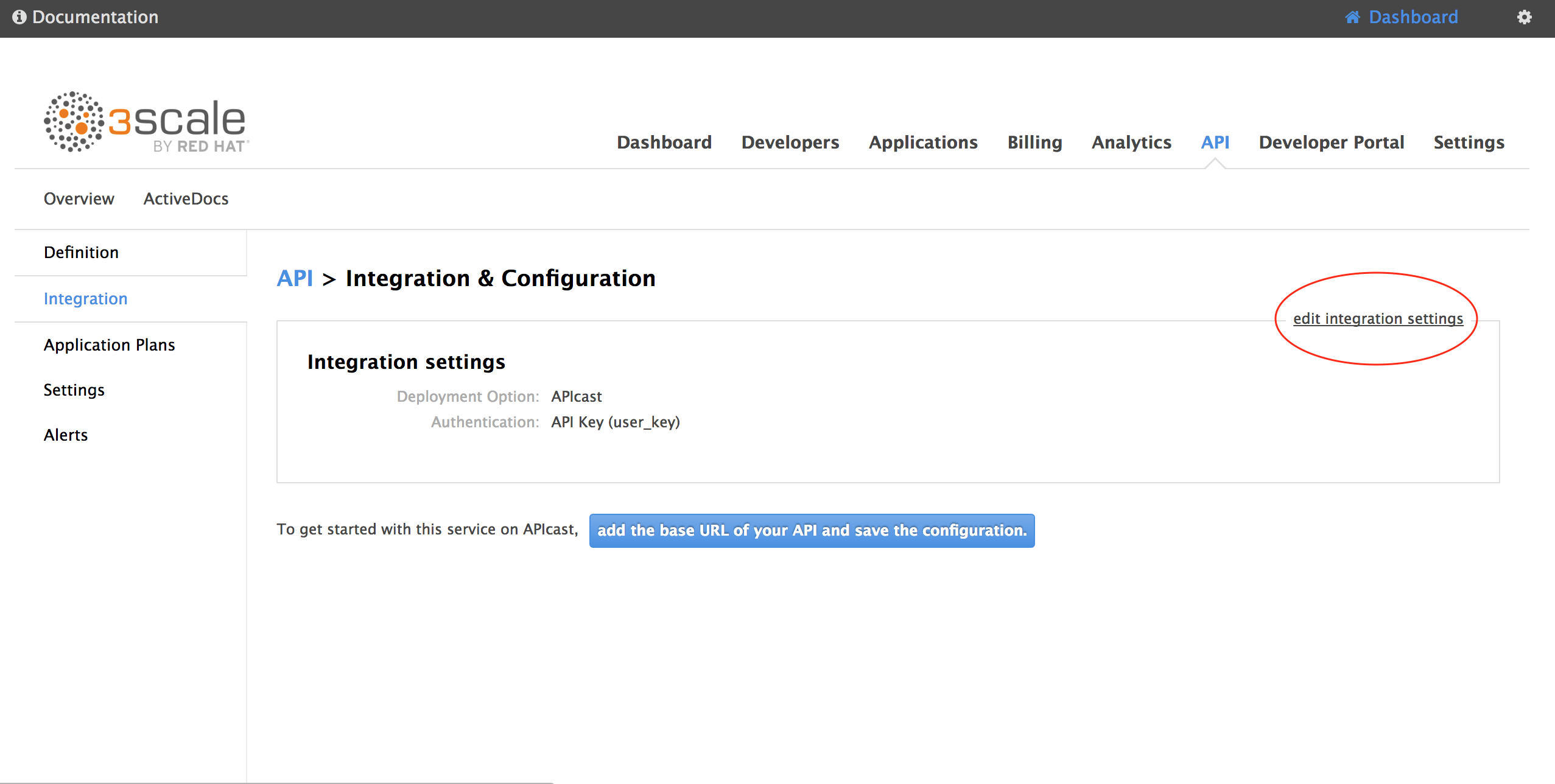 Edit integration settings