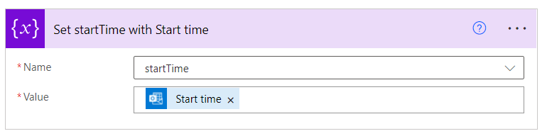 Power Automate - Set startTime with Start time