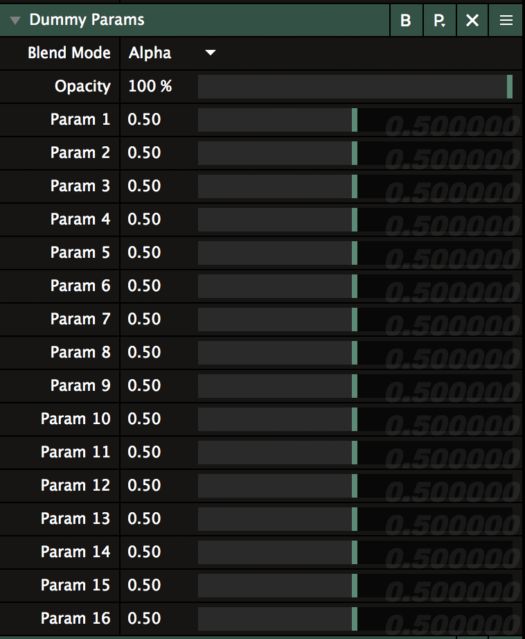 Dummy Parameter UI