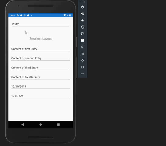 Demo of Layout Mode "Width" on Android