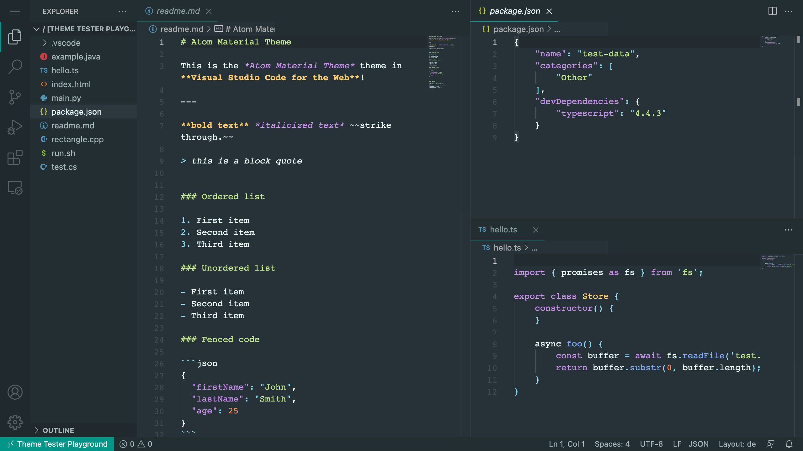 Atom Editor Color Palette