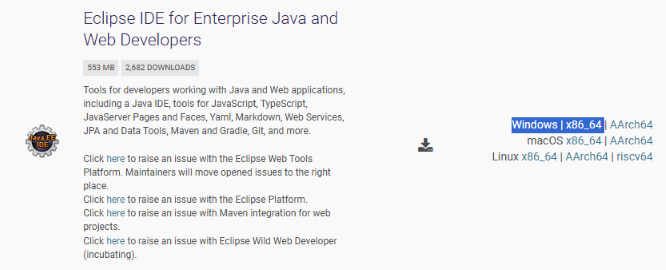 Download Eclipse Java package