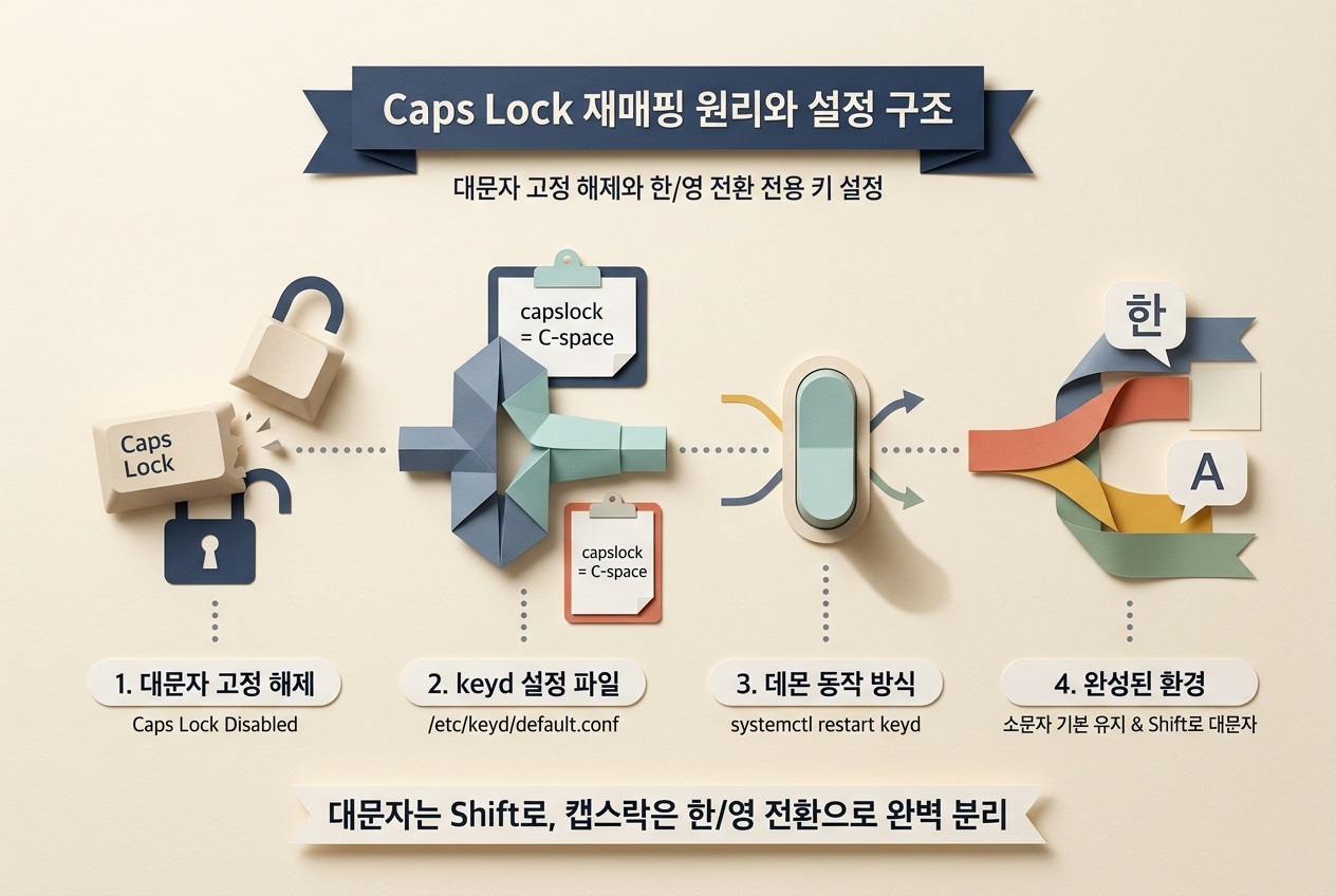 캡스락 대문자 락 제거 및 한영 토글 구조