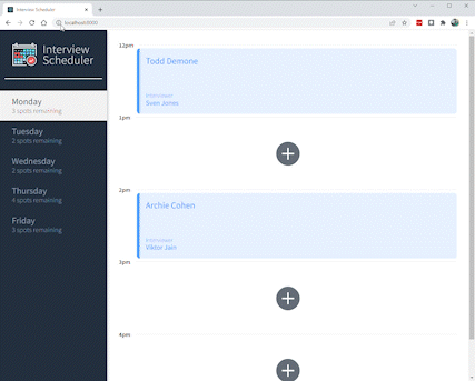 GitHub - todd-demone/scheduler: A React application that allows a ...