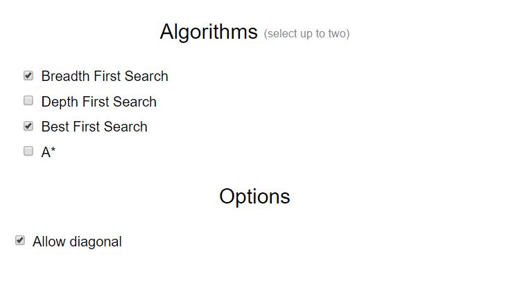 Choose algorithms