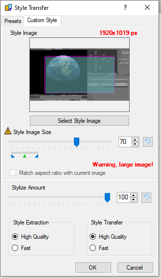 plugin size warning