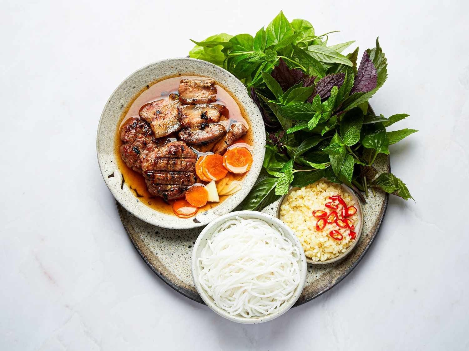 Vietnamese rice and noodle dishes