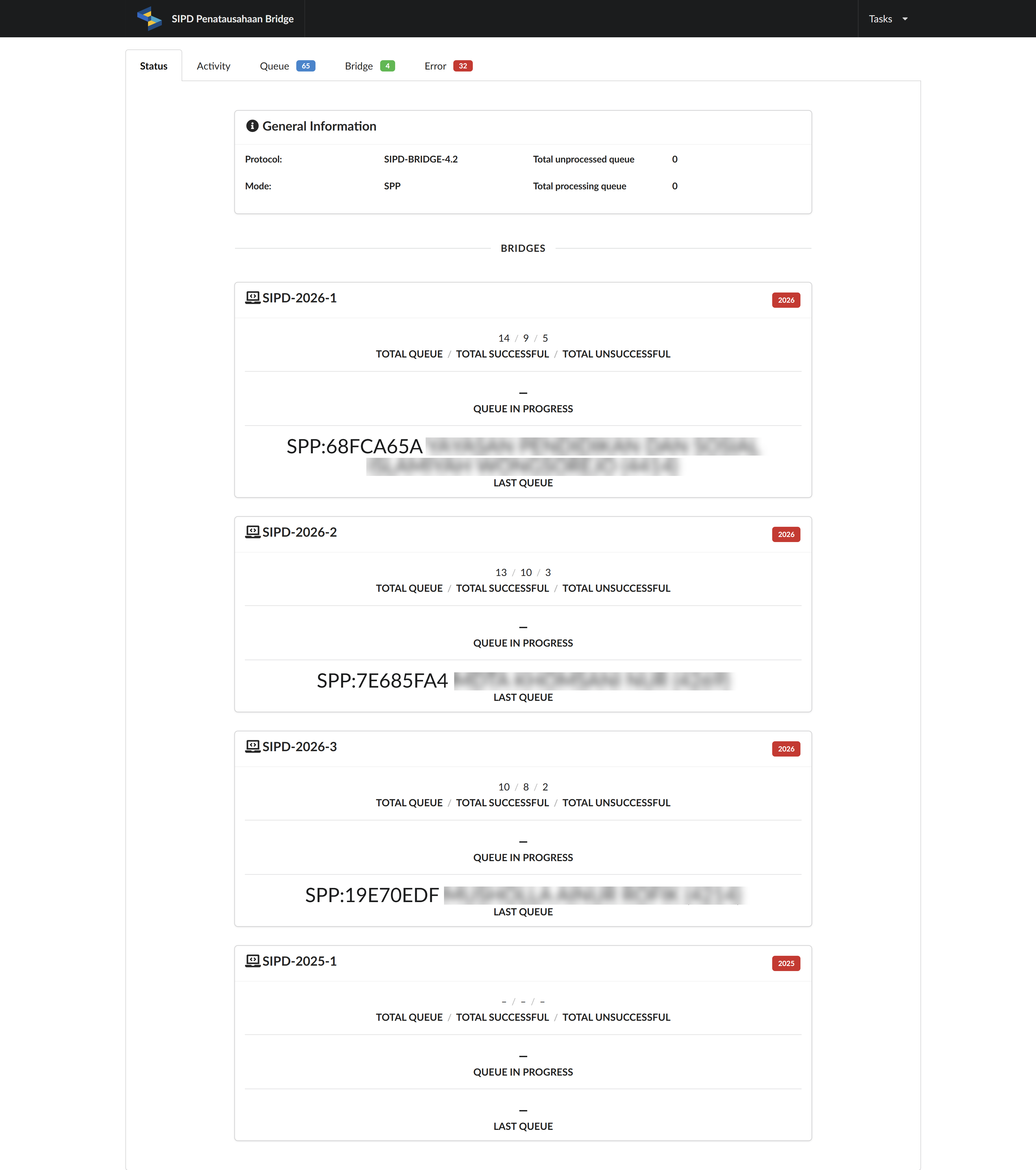 SIPD Penatausaan Bridge User Interface
