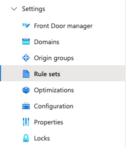 Azure Front Door Rule Set