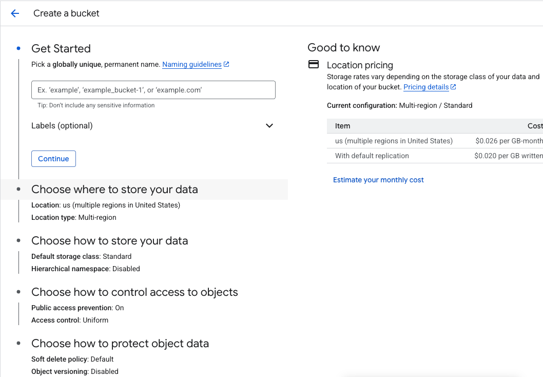 Google Alb Create Bucket Flow