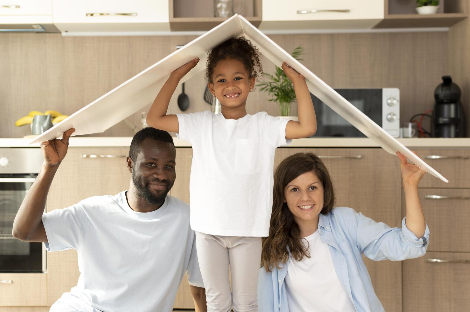 Family enjoying time together at home