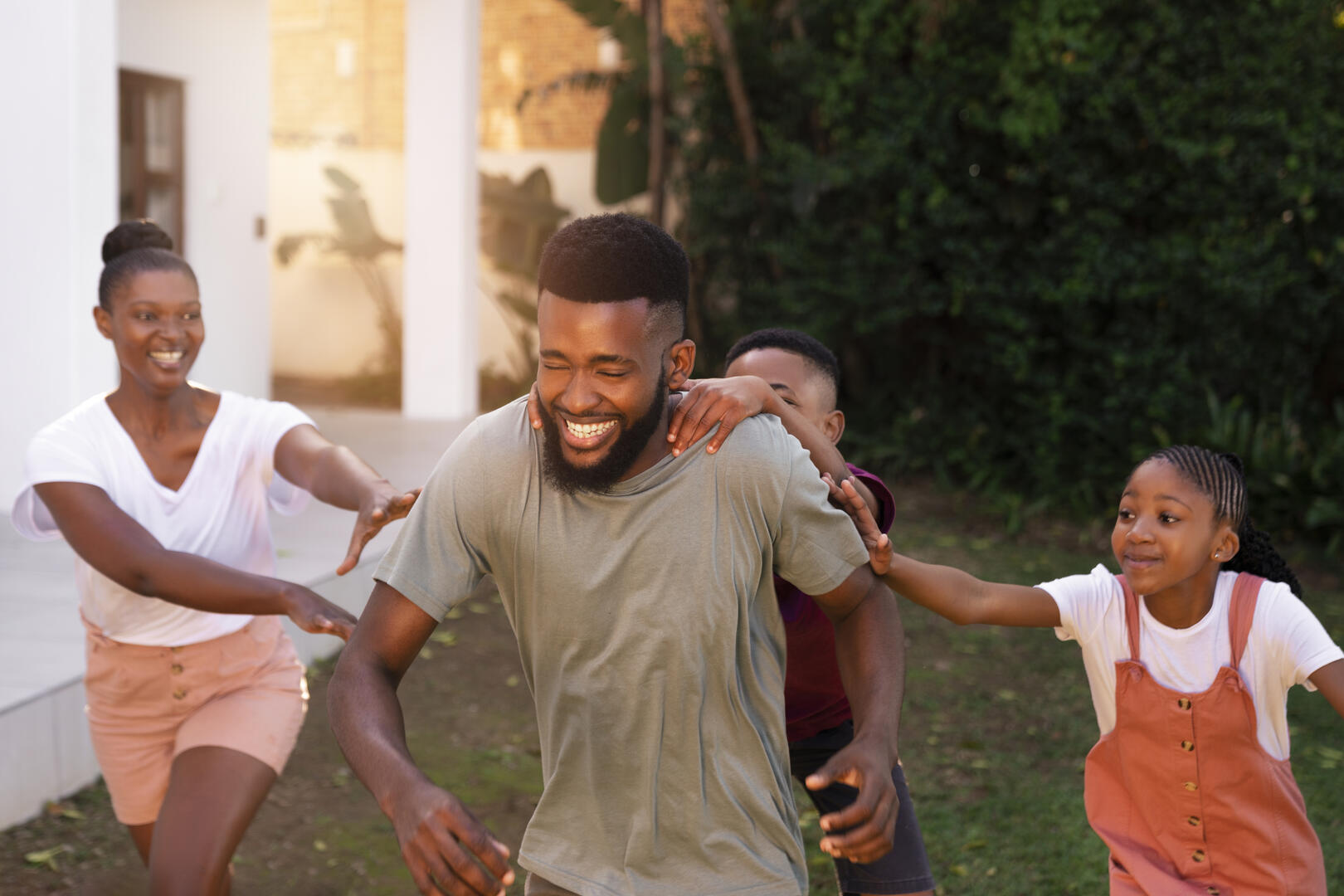 Family enjoying life at home