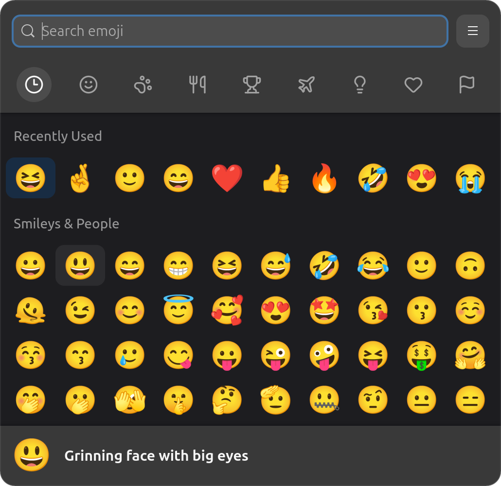 Emote emoji picker in dark mode