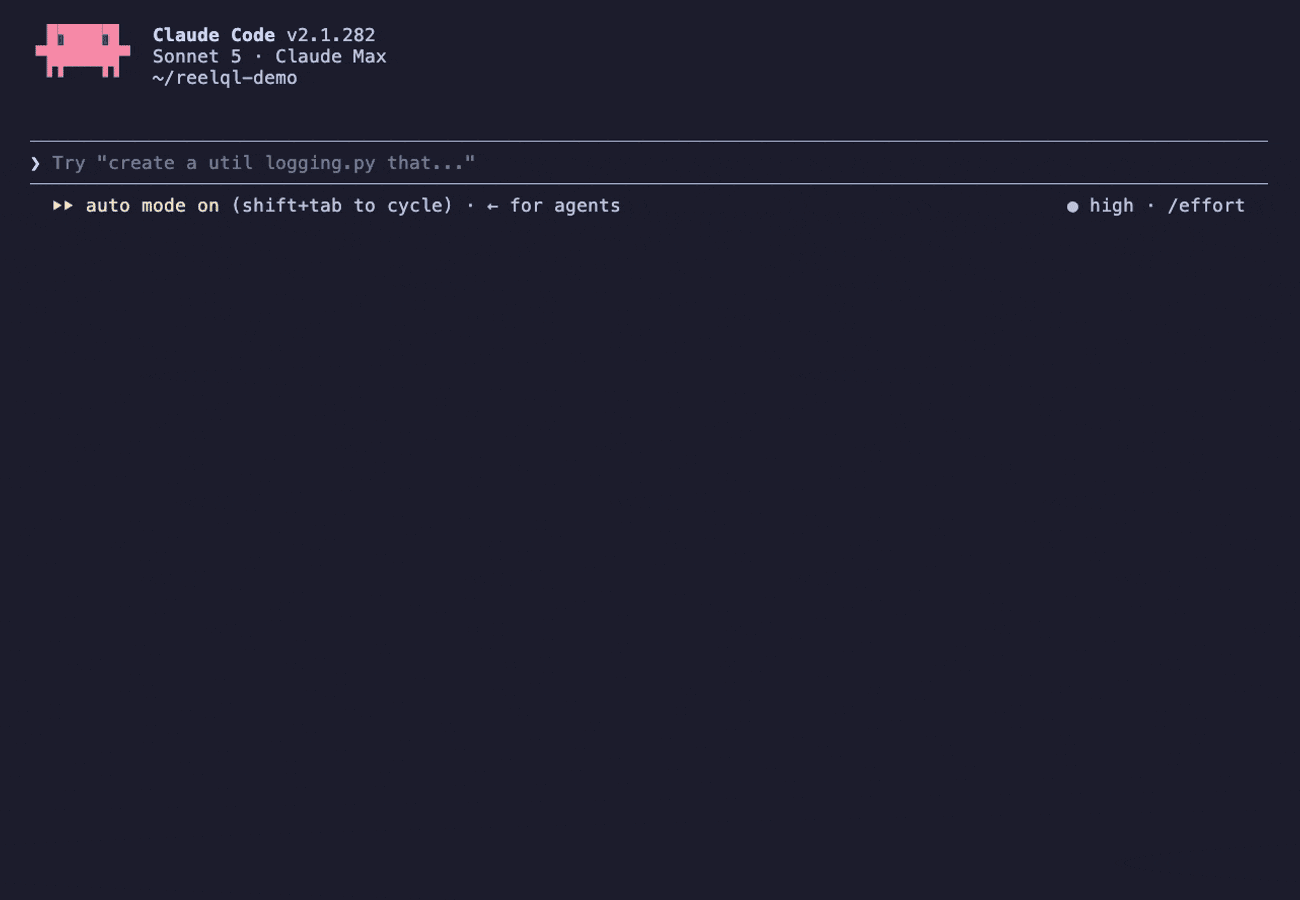 Claude Code using the ReelQL skill on a Starbucks TikTok