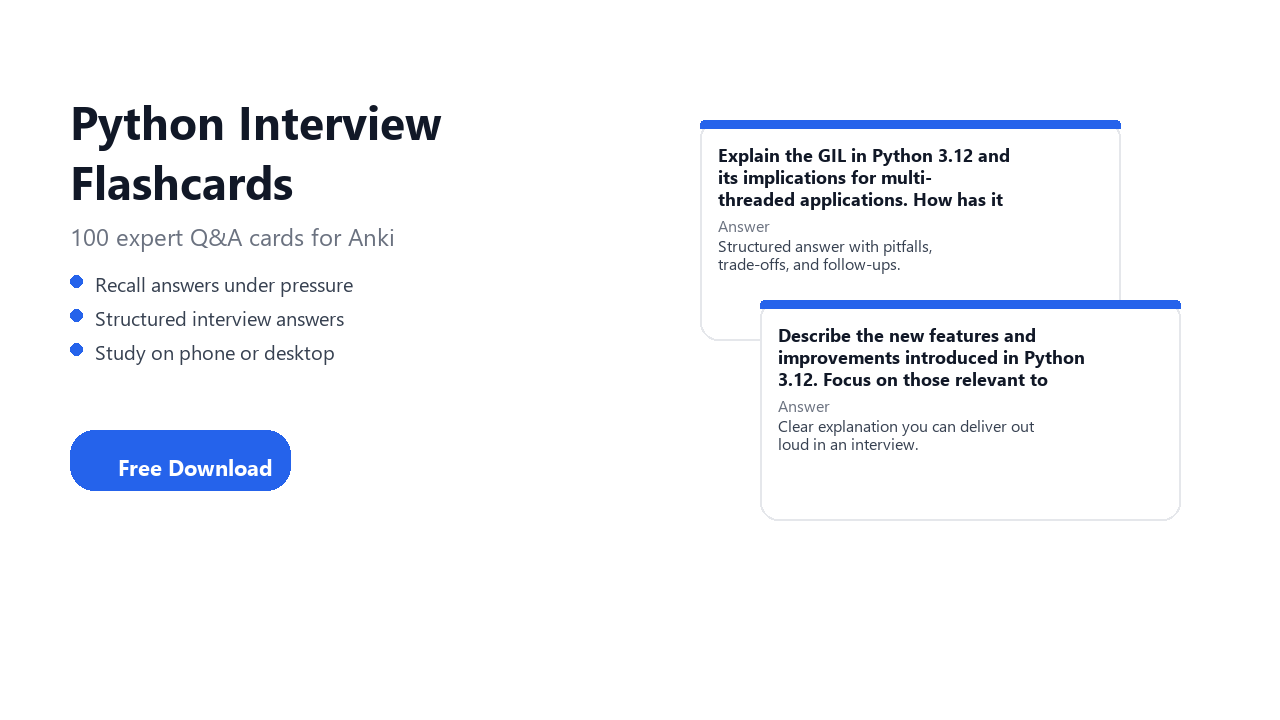 Python Interview Flashcards Free