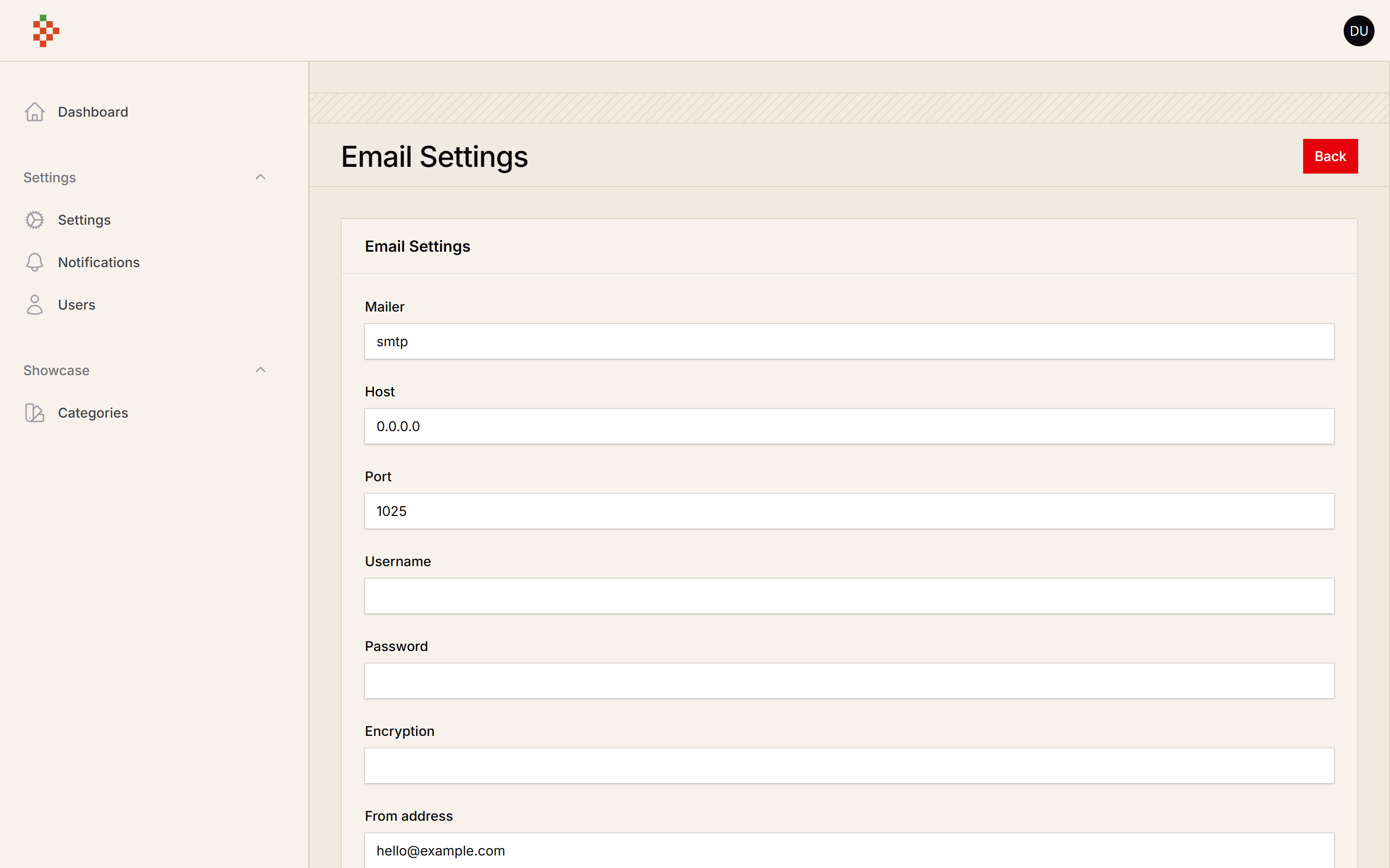 Email Settings