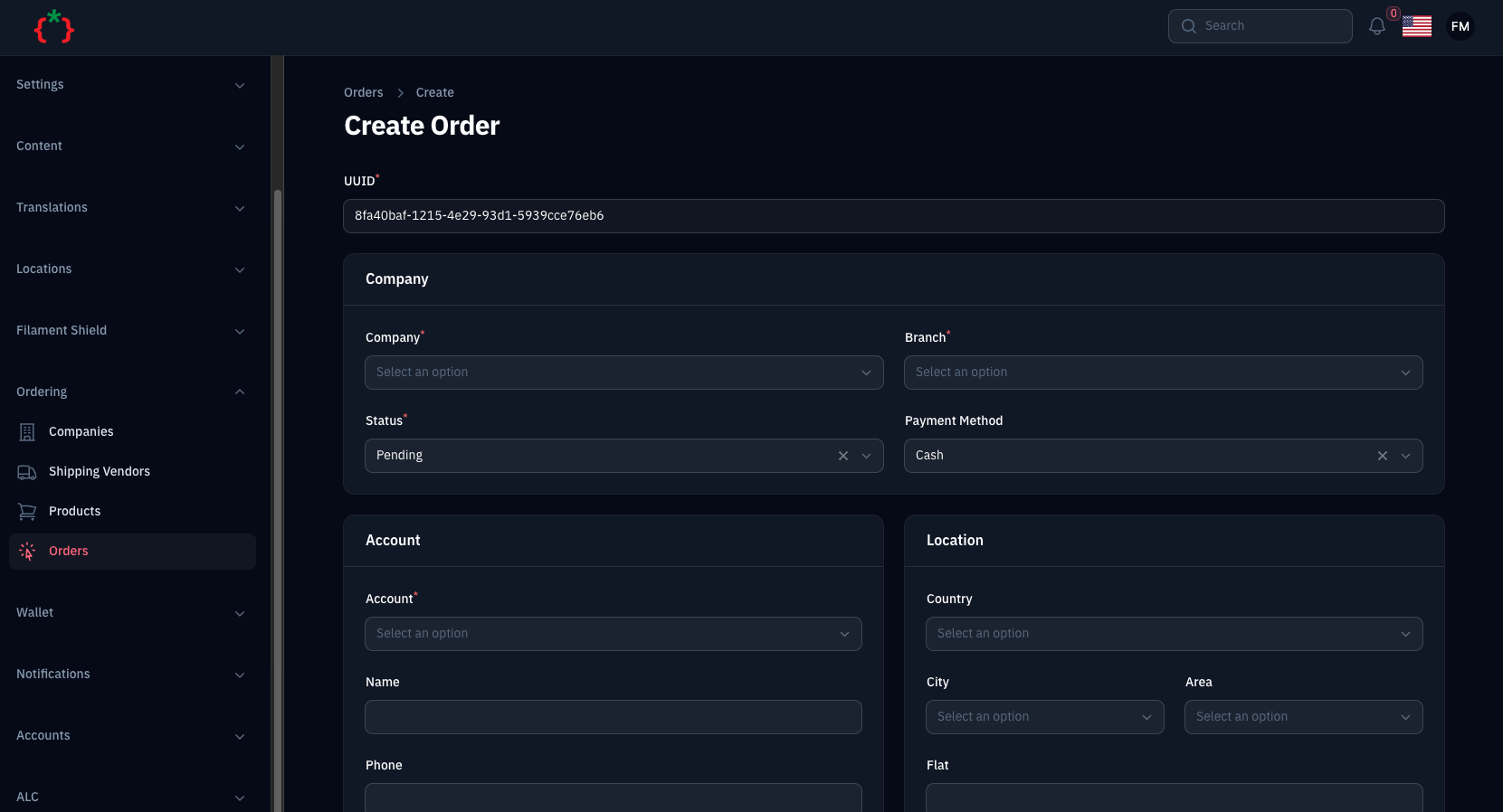 Create Order