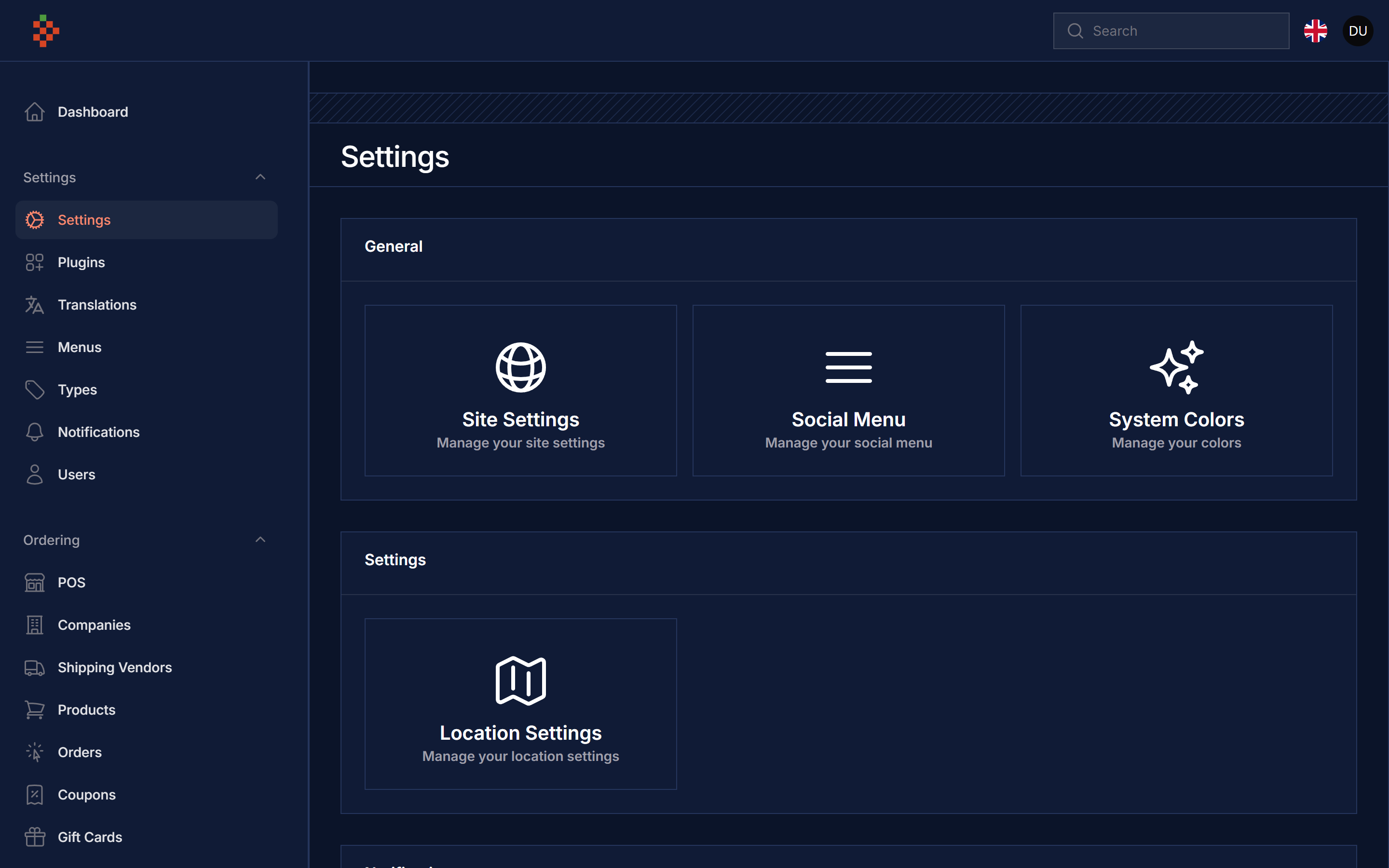 Settings Hub