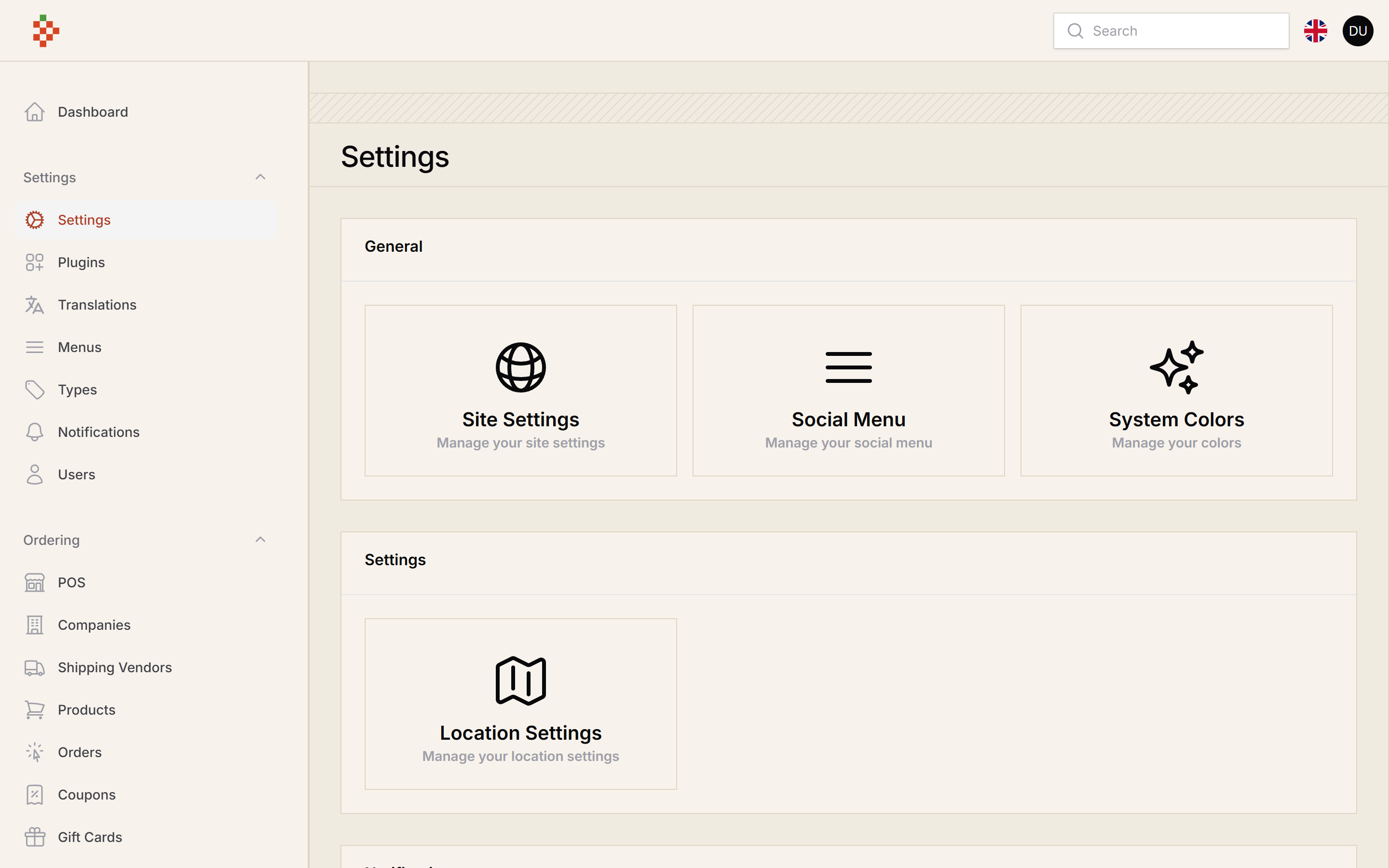 Settings Hub