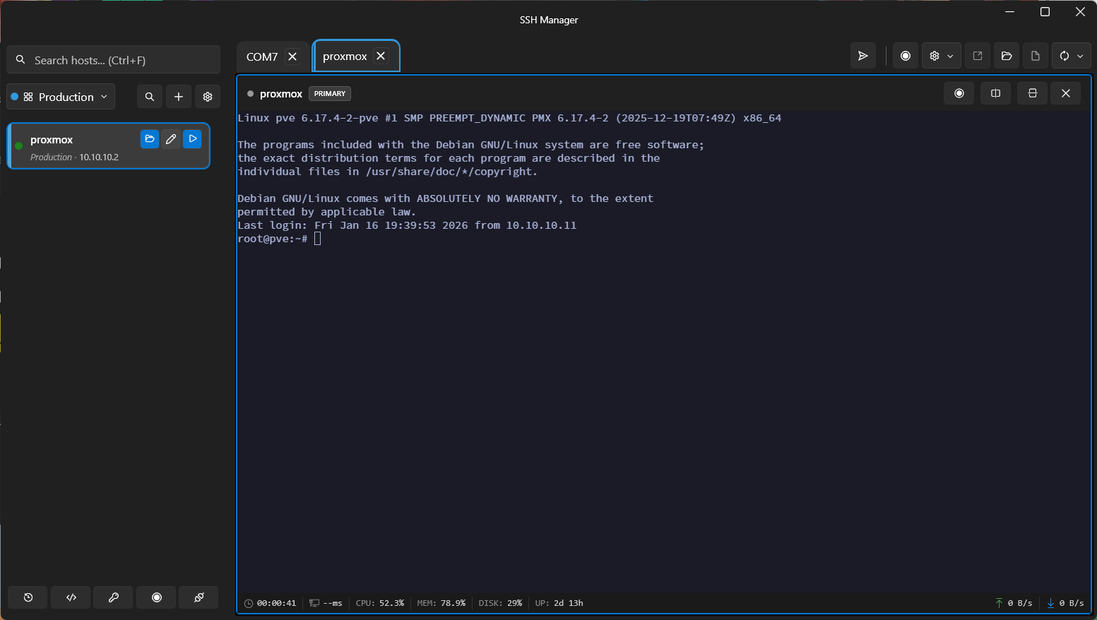 SshManager Screenshot