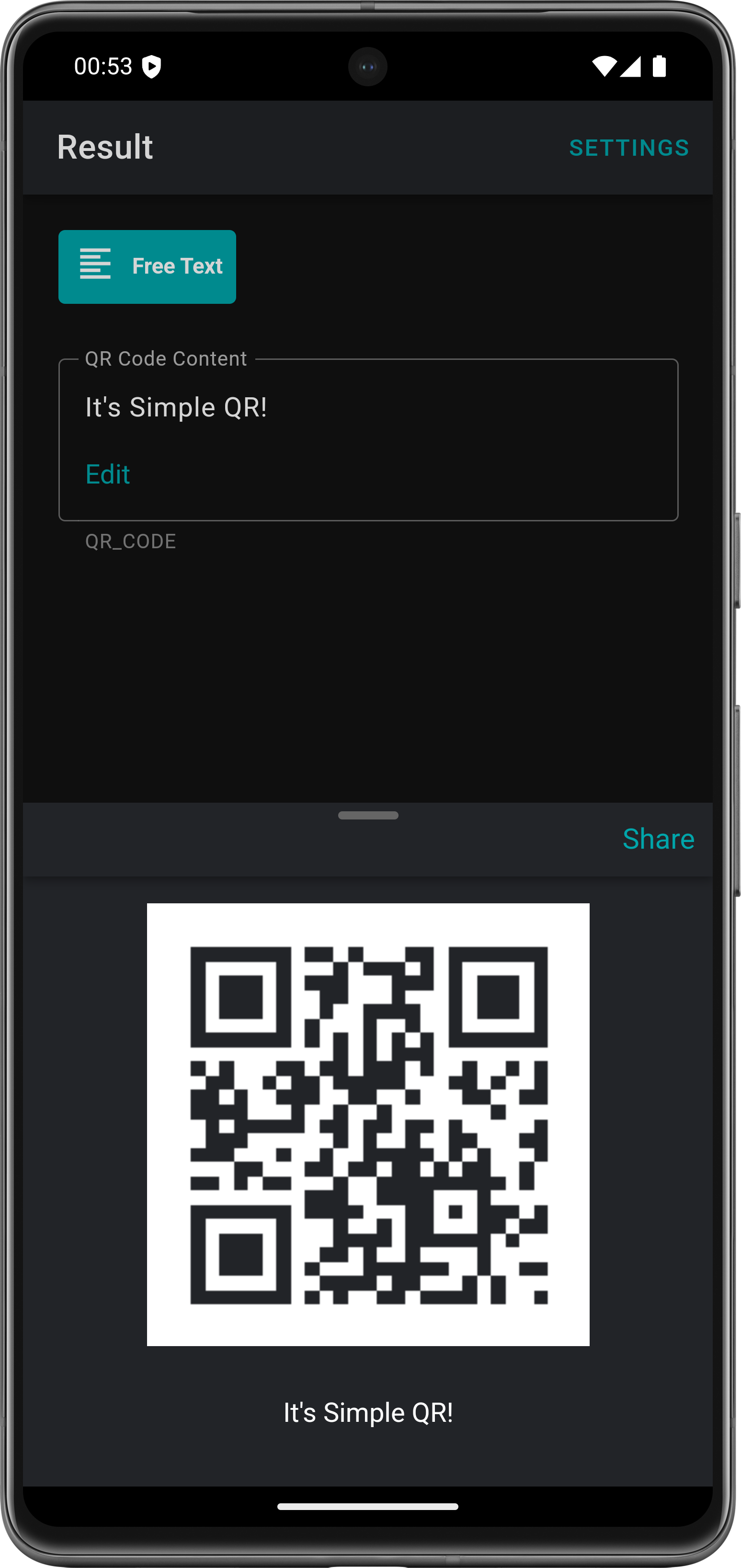 Screenshot 4 of Simple QR — opens full size