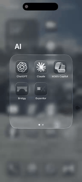 Bridgy demo — phone screen recording showing tabs, voice input, and a live Claude run
