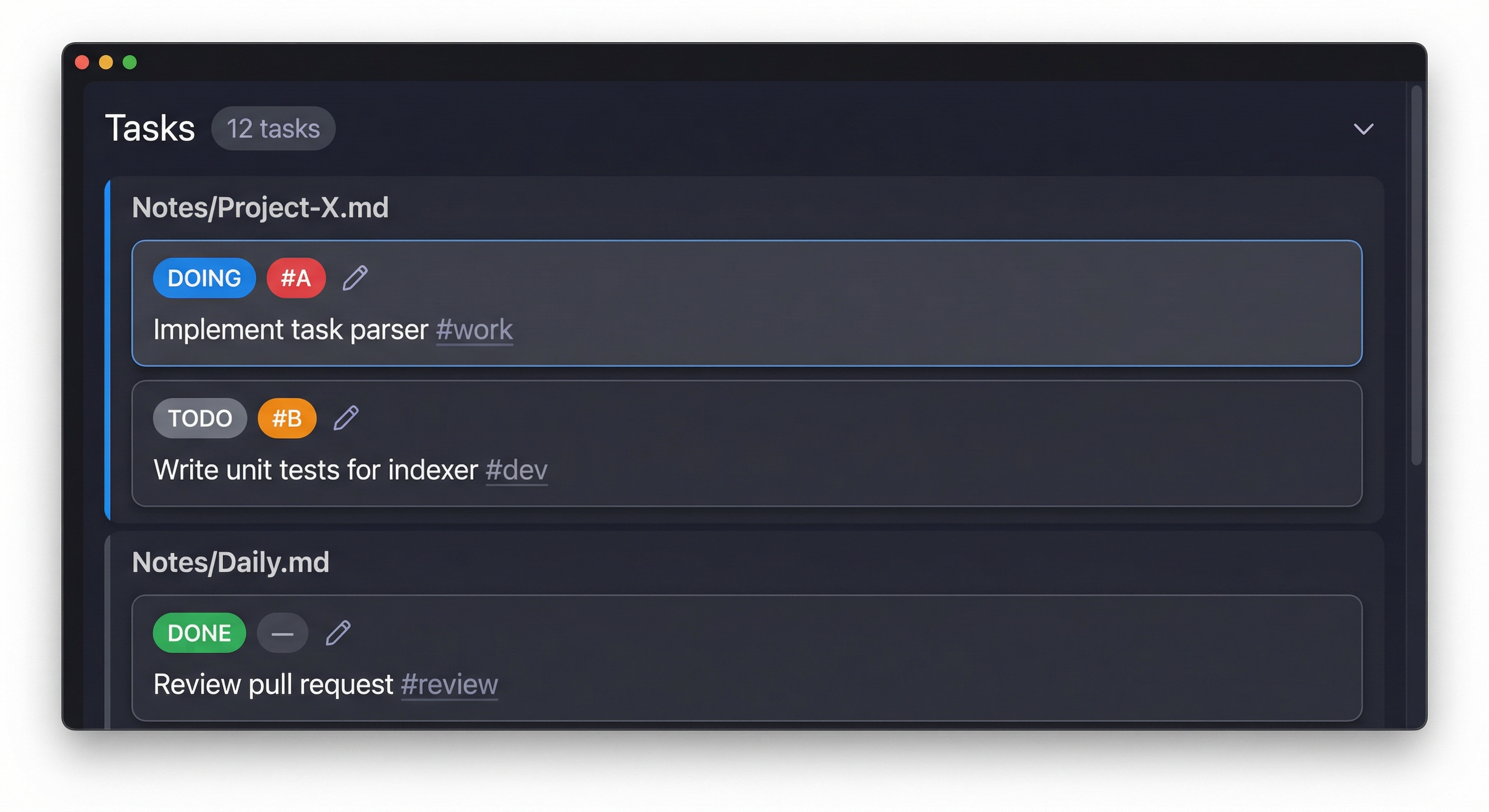 Task Panel