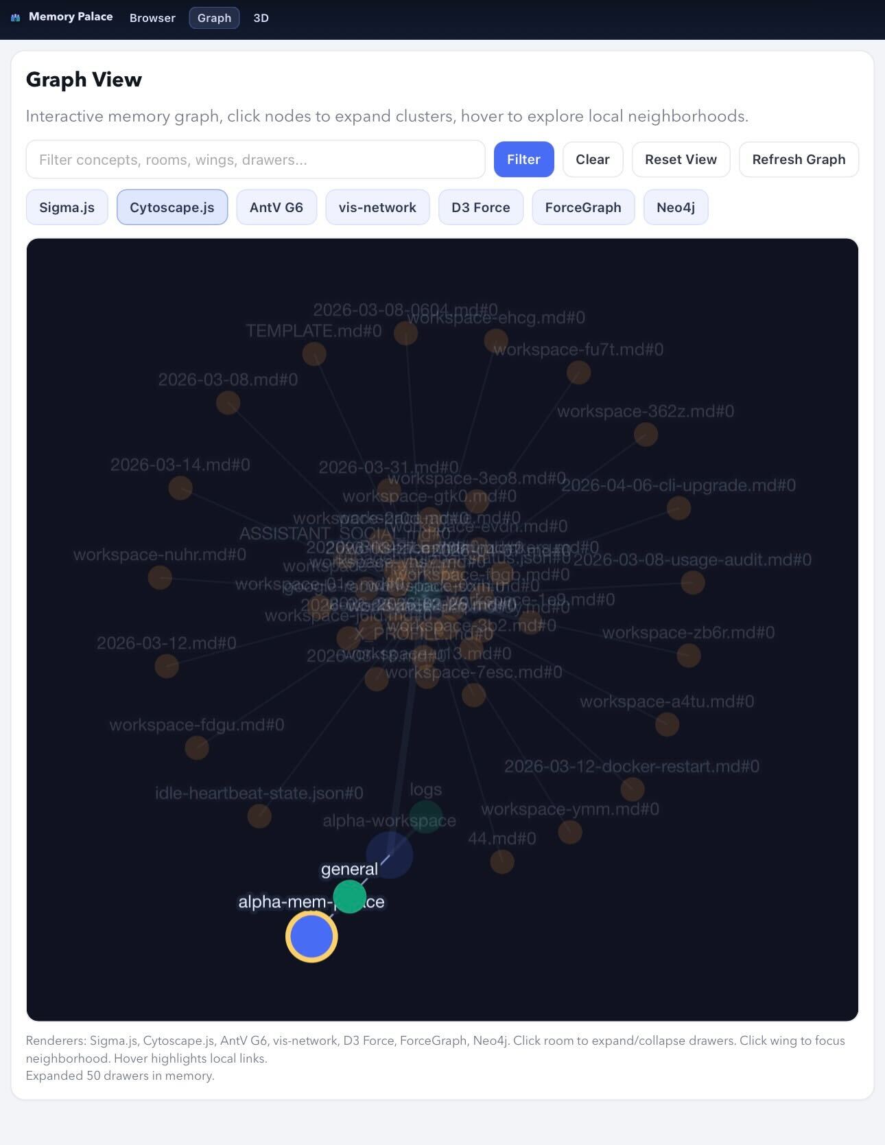 Memory Palace UI screenshot 1