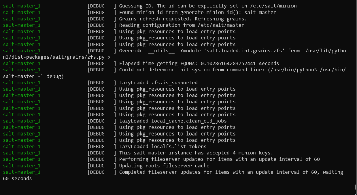 Minion Debugging Output