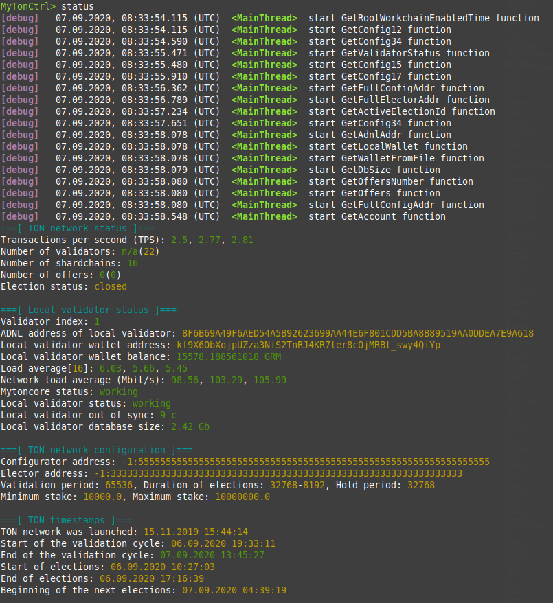 MyTonCtrl Status