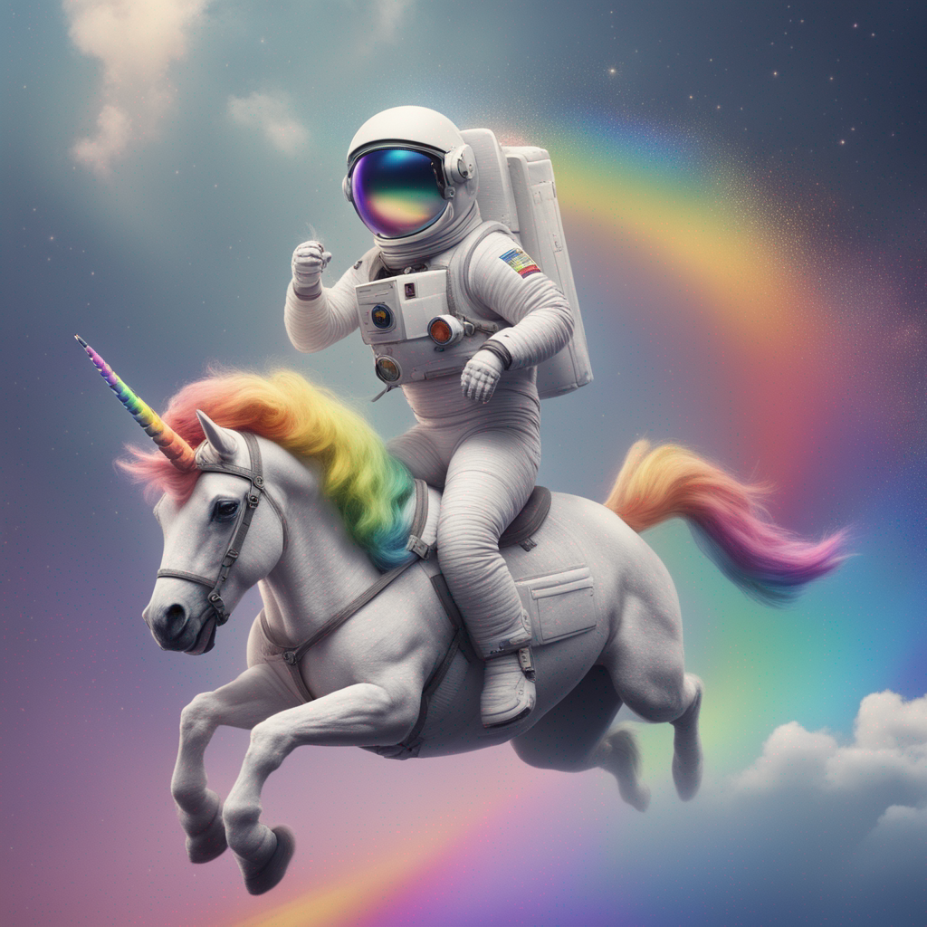 Astronaut on a unicorn