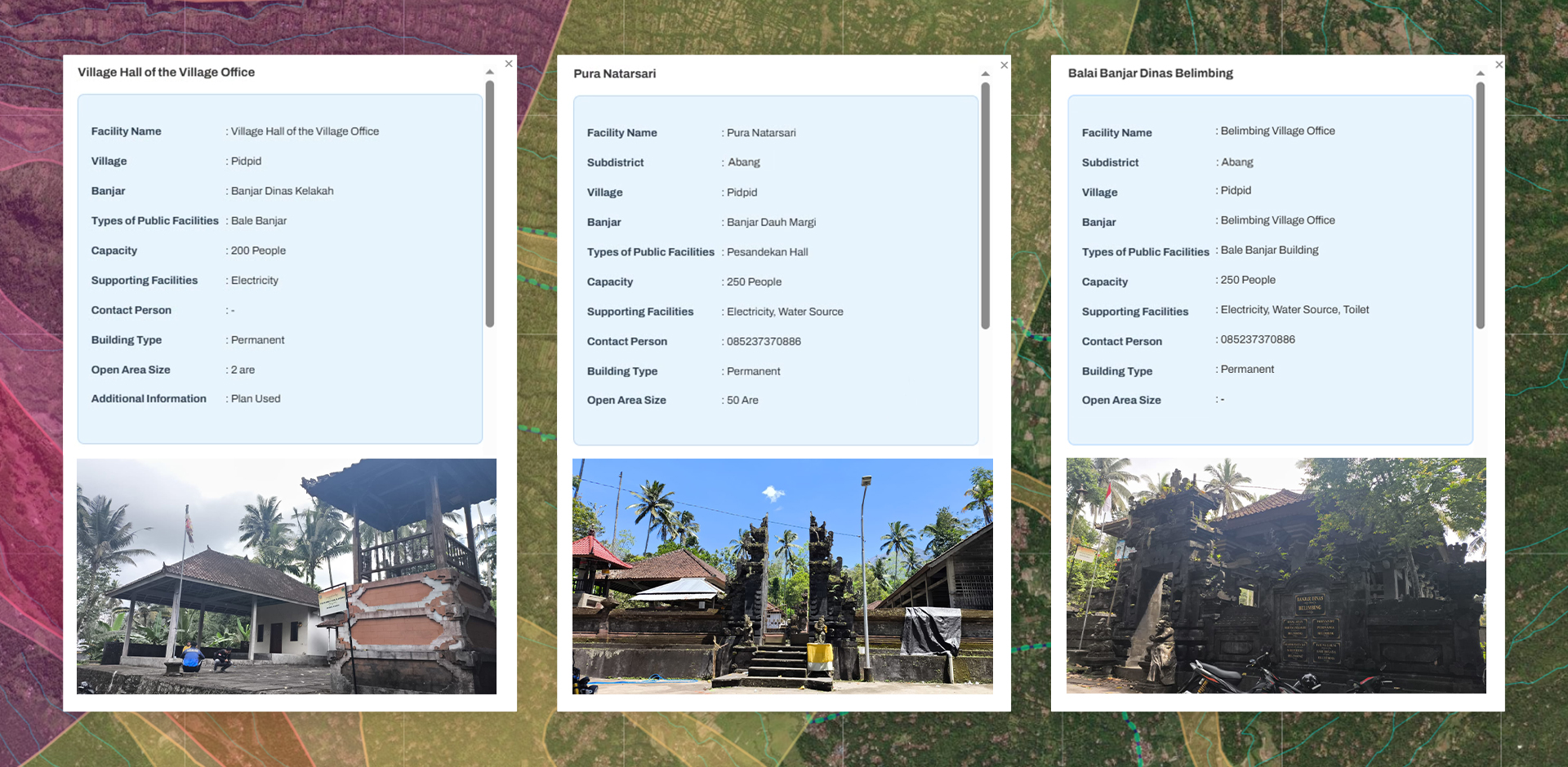 Through the digital map, communities can easily identify the different evacuation assembly points available, essential facilities, and risks, along with the direction to get to those points.