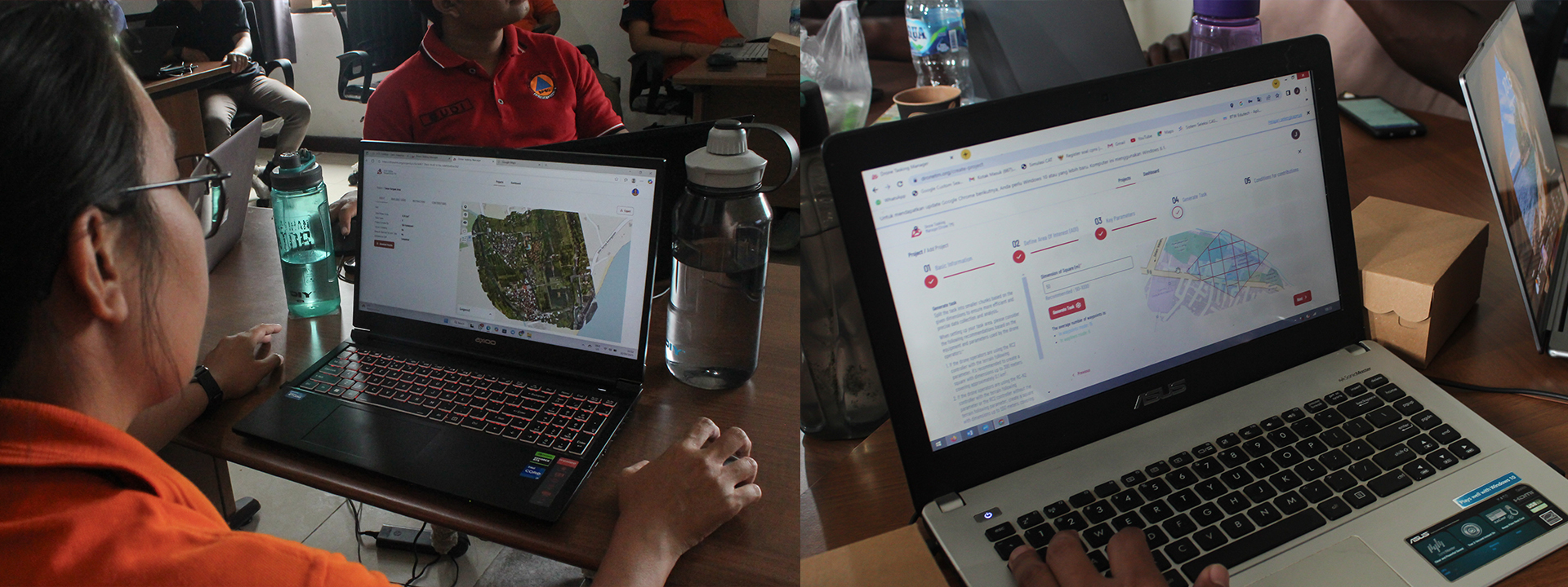 BPBD Karangasem staff participate in hands-on training on HOT’s E2E tools, facilitated in the local language by Open Mapping Gurus and the AP Hub team | Photo: Tony Liong / Open Mapping Hub - Asia-Pacific