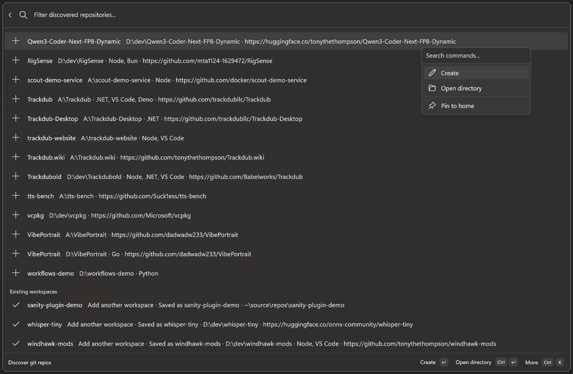 Discover git repos scan results