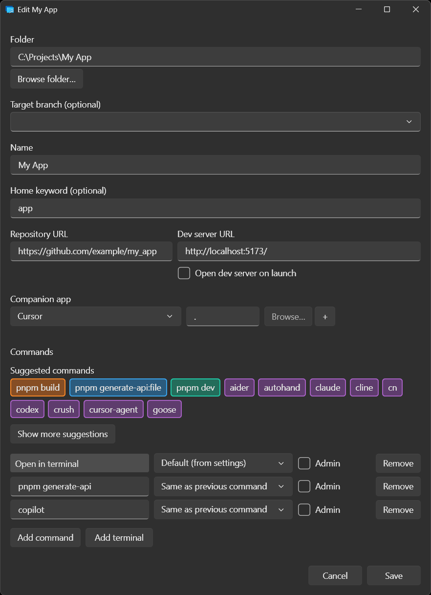 Create workspace in PowerToys Run, General tab