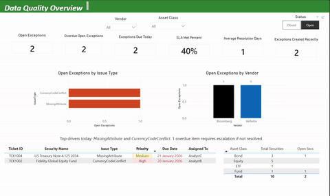 Data Quality Overview report preview