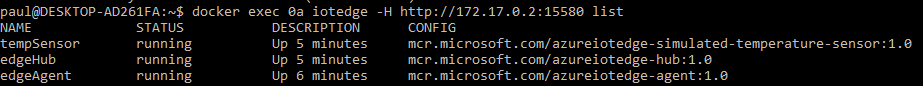 iotedge list