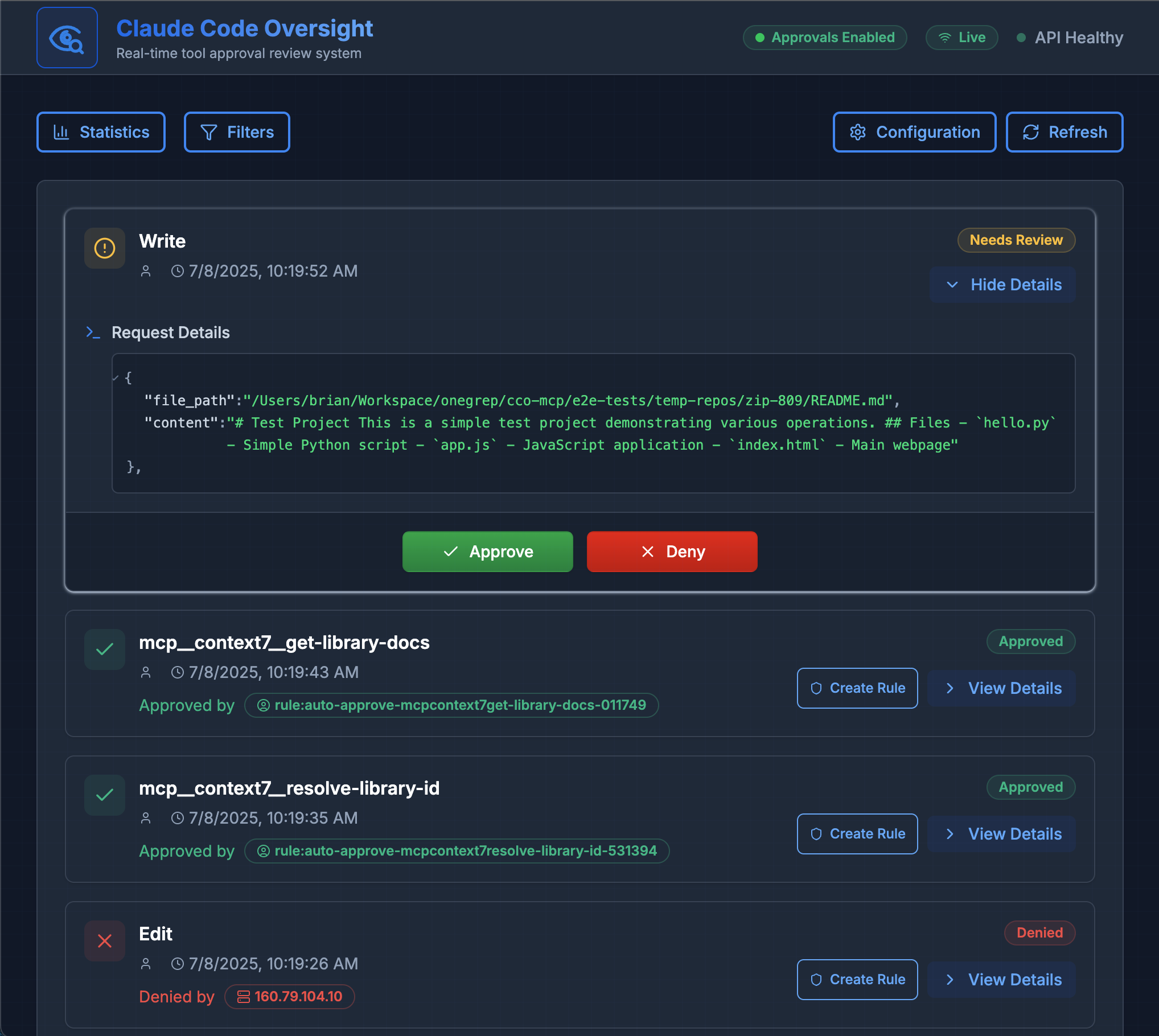 CCO-MCP Dashboard