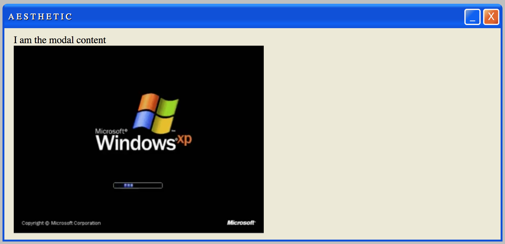 Windows XP Modal Example