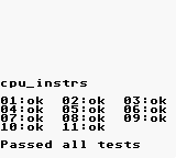 Cpu Instructions all tests passing