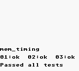 Memory timing all tests passing