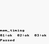 Memory timing 2 all tests passing