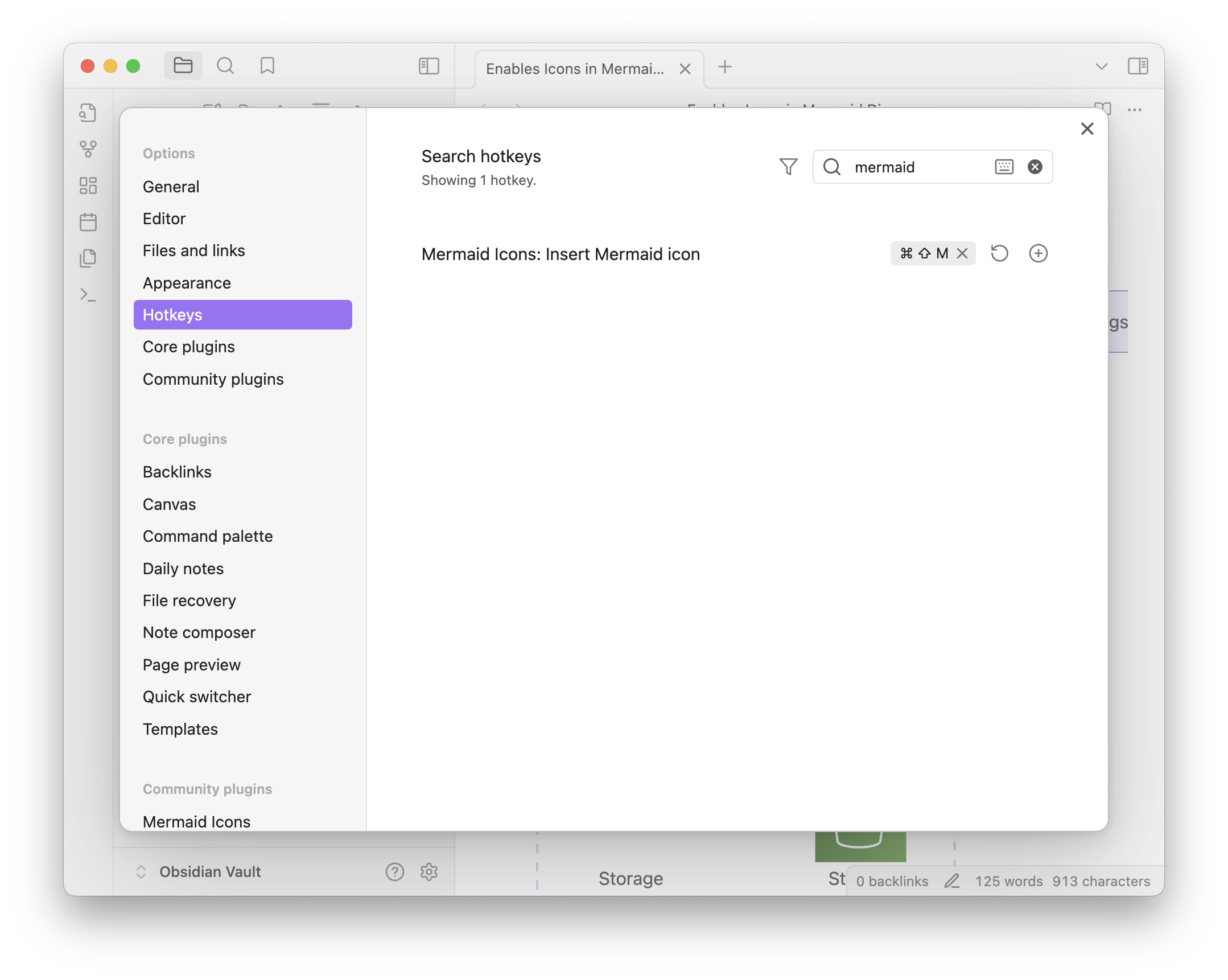 Hotkey settings