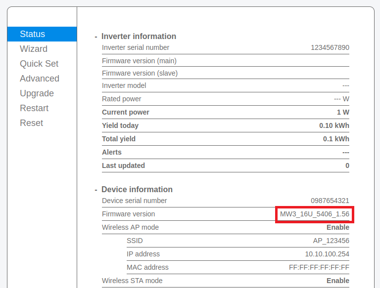 firmware version