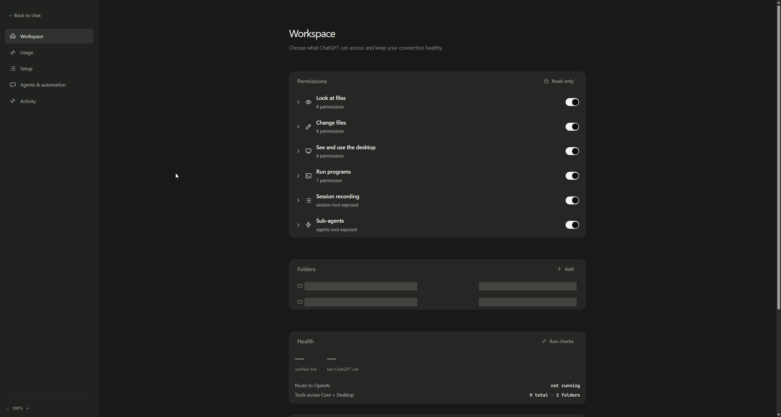 Chat On Steroids settings for tools and chat automation