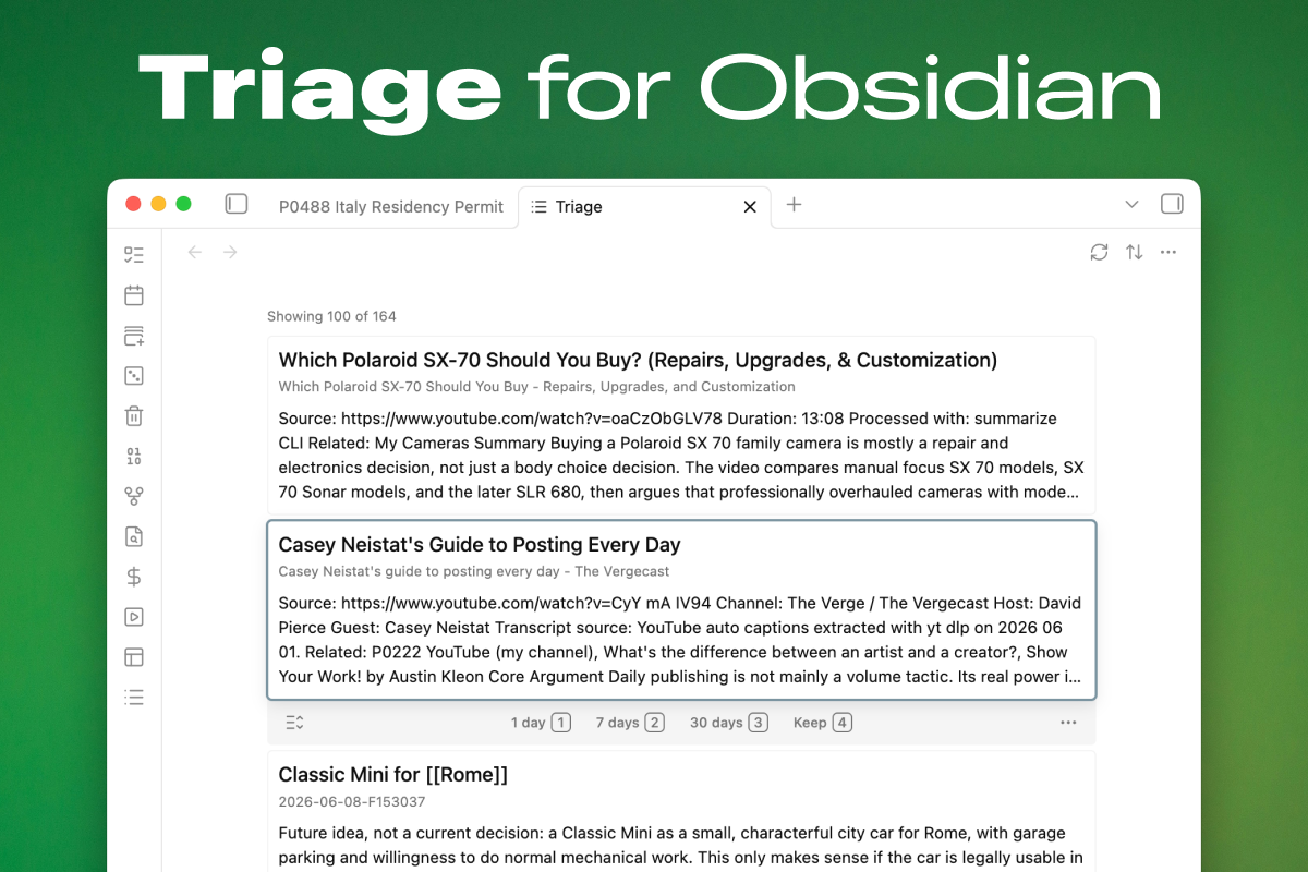 Triage for Obsidian