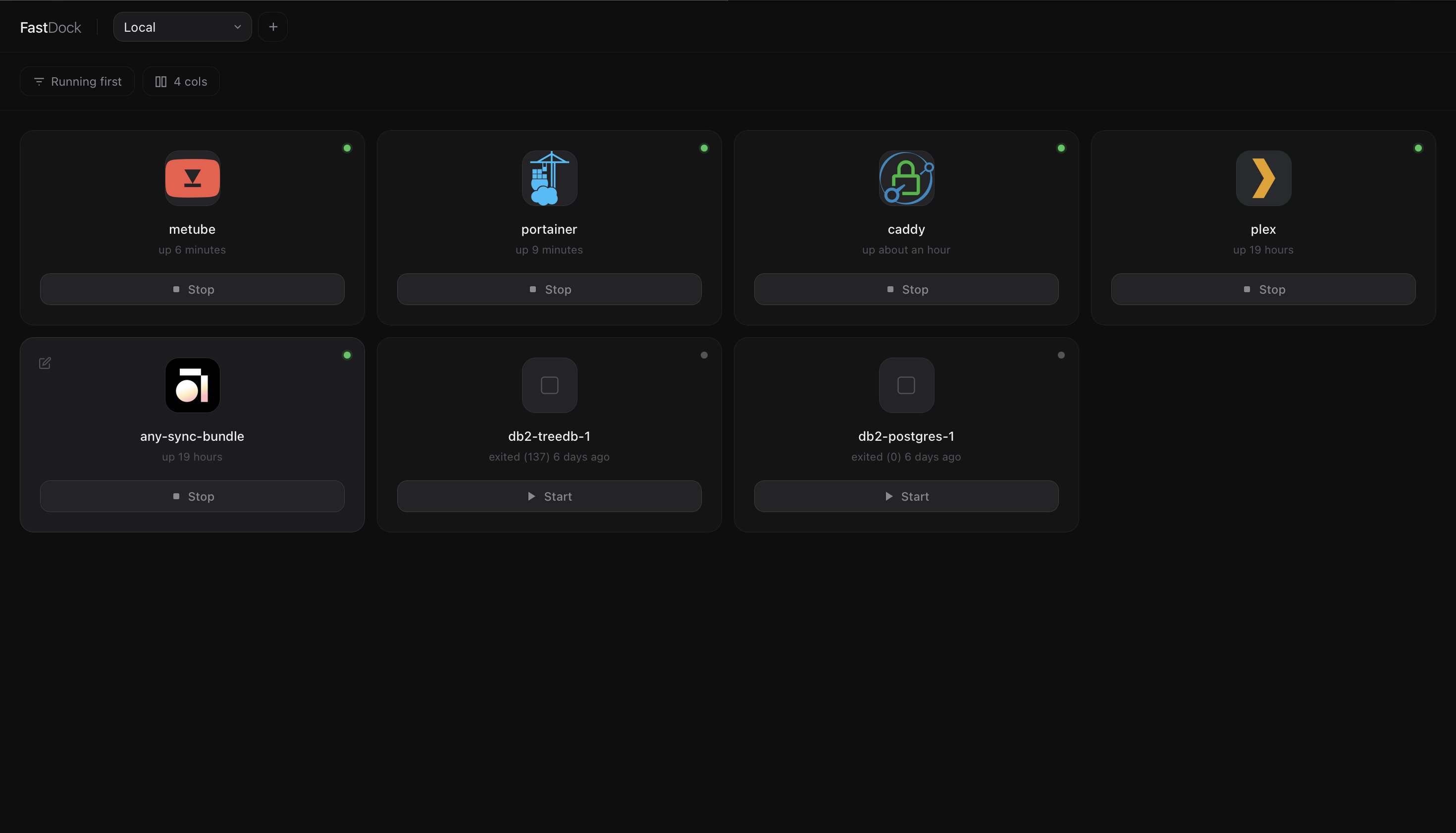 FastDock desktop interface